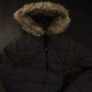 Woman’s Winter Coat with Faux Trimmed Hood